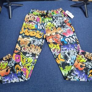 Fresh Prints of Bel Air Graffiti Print Jogger Pants Multi Color Size Medium